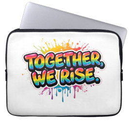 Zusammen steigen wir auf Regenbogen-Quote-Design Laptopschutzhülle