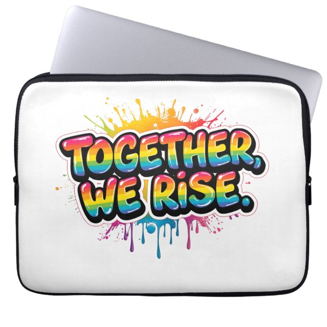 Zusammen steigen wir auf Regenbogen-Quote-Design Laptopschutzhülle (Vorderseite)
