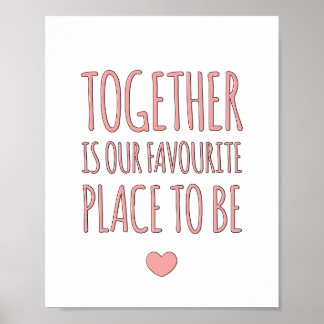 Zusammen - Whimsical Familien Kunstprint in Rosa Poster