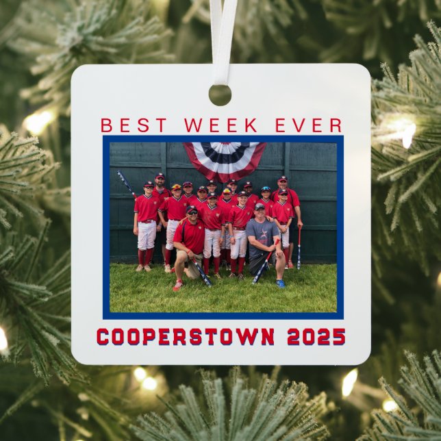 Zusammenarbeit Baseball Team Foto Beste Woche Ornament Aus Metall (InSitu)