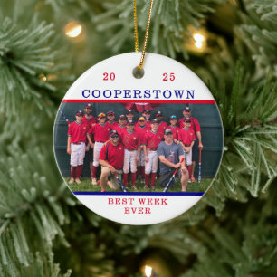 Zusammenarbeit Baseball Team Foto Beste Woche Spaß Keramik Ornament