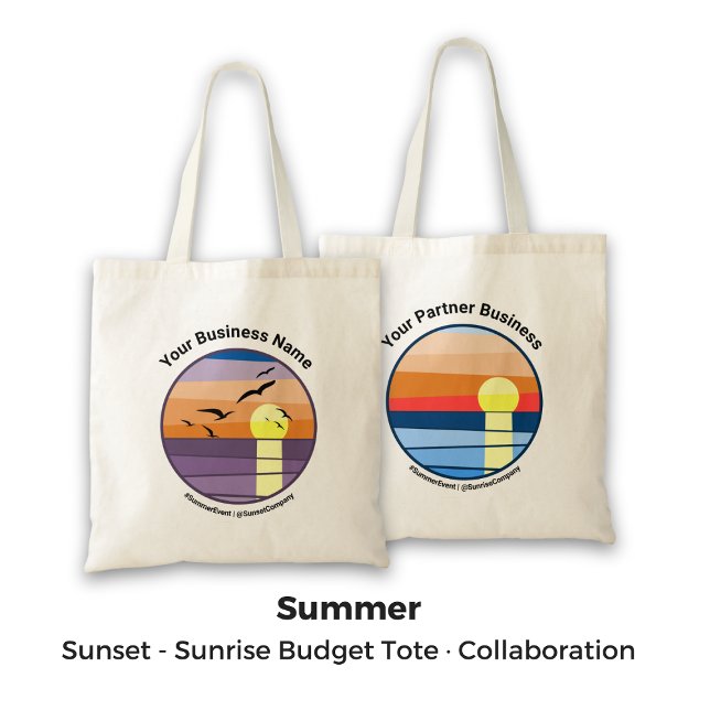 Zusammenarbeit mit Sonnenuntergang/Sonnenaufgang m Tragetasche (Dual Brand Sunset/Sunrise Promo Collaboration Tote Bag)