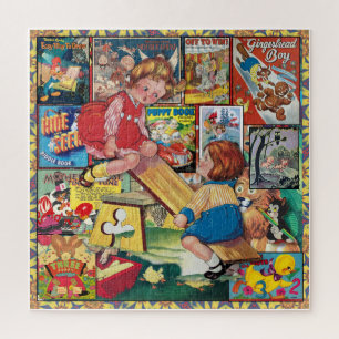ZUSAMMENARBEIT Vintager KINDER Puzzle
