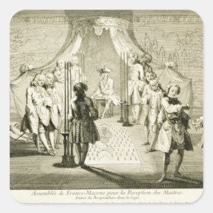 Zusammenbau der freien Maurer für die Einführung Quadratischer Aufkleber