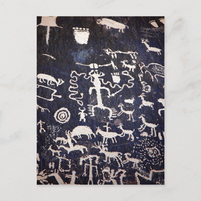 Zusammenfassung Beschreibung der Petroglyphen im A Postkarte (Vorderseite)