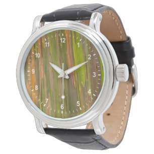 Zusammenfassung der Eukalyptus-Rinde Armbanduhr