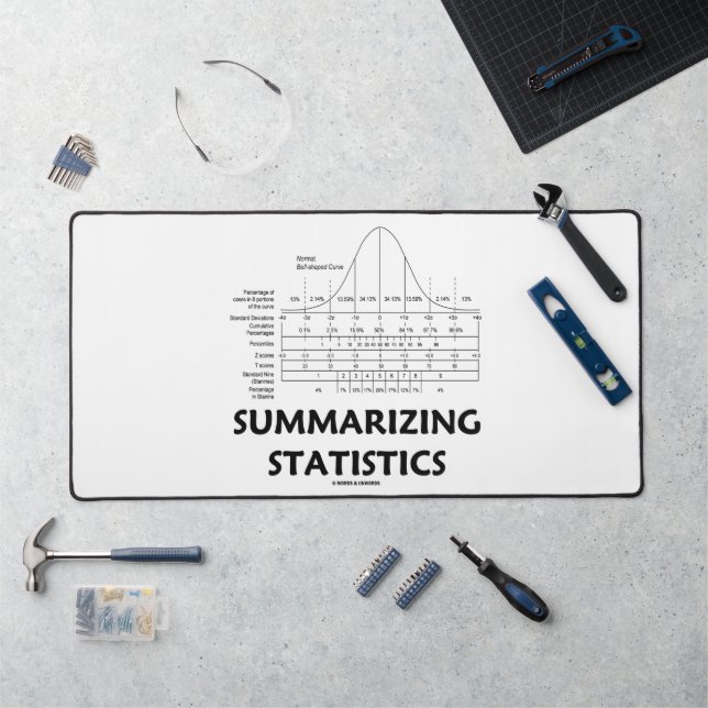 Zusammenfassung der Statistiken Normalverteilung Schreibtischunterlage (Arbeitsplatz)