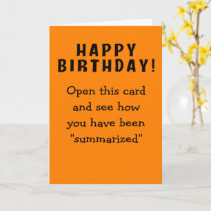 Zusammenfassung zum Geburtstag Karte