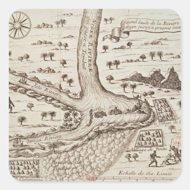 Zusammenfluss des Nigers Quadratischer Aufkleber (Vorderseite)