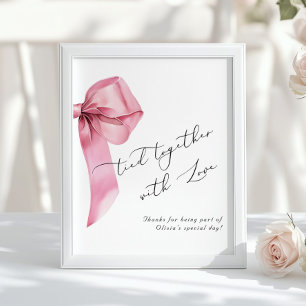 Zusammengebunden mit Liebe Rosa Schleife Geburtsta Poster