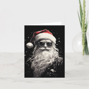 Zusammengefaltete coole Santa-Weihnachtskarte Einladung