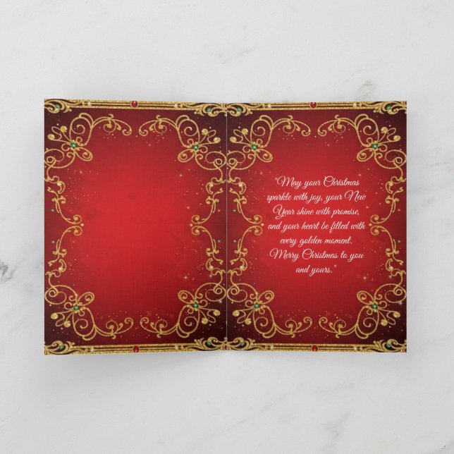 Zusammengefaltete Weihnachtskarte Feiertagskarte (Innenseite)