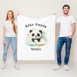 Zusammengefalteter Baby-Panda Süße Origami Fleecedecke
