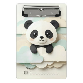 Zusammengefalteter Baby-Panda | Süße Origami  Mini Klemmbrett