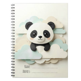 Zusammengefalteter Baby-Panda | Süße Origami  Notizblock