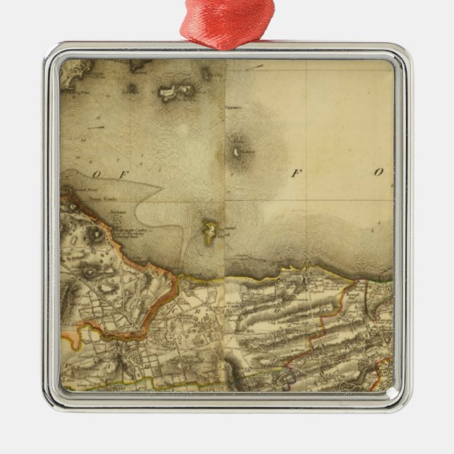 Zusammengesetzte Edinburgh-Grafschaft Ornament Aus Metall (Vorne)