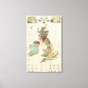 Zusammengesetzte geologische, paläontologische leinwanddruck