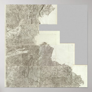 Zusammengesetzte Karte von Frankreich 4 Poster