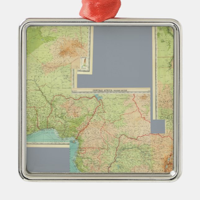 Zusammengesetztes Afrika Silbernes Ornament (Vorne)