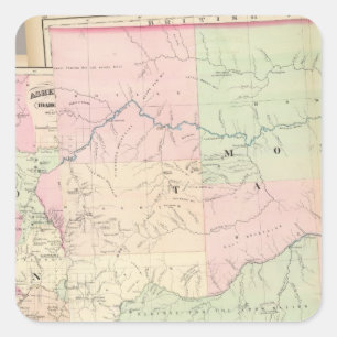 Zusammengesetztes Montana, Idaho Quadratischer Aufkleber