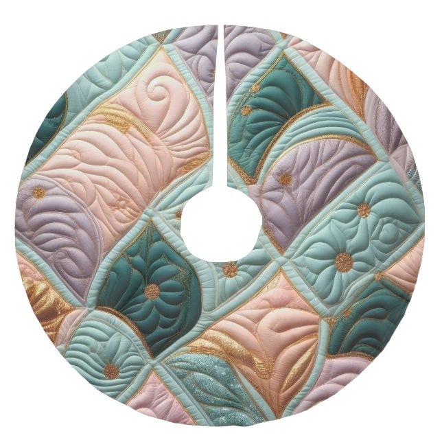 Zusammengestelltes abstraktes Design Polyester Weihnachtsbaumdecke (Vorderseite)