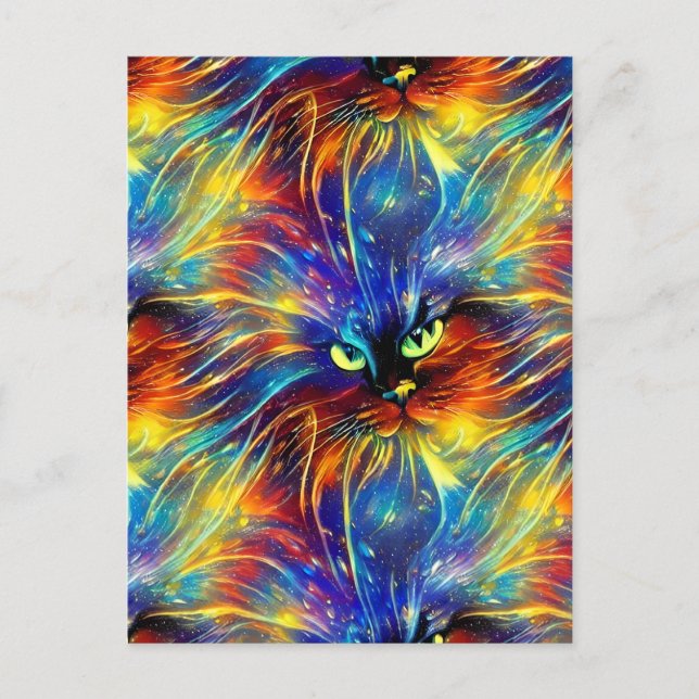 Zusammenhaltiges Abstraktes Exquisite Katzensplitt Postkarte (Vorderseite)