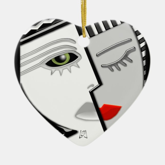 Zusammenkommen (Lüfterhülle) Keramikornament (Vorne)