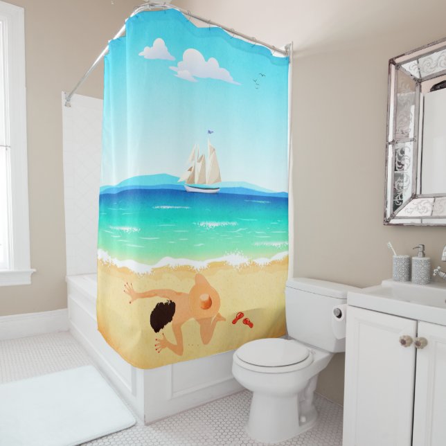 Zusammenlegung Duschvorhang (Beispiel)