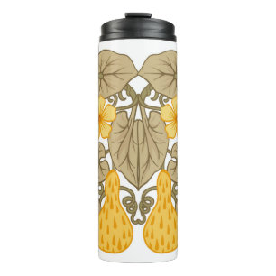 Zusammensetzung der Blume. Elemente im Jugendstil, Thermosbecher