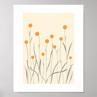 Zusammensetzung der Blume. Wildblume Poster. Feder Poster