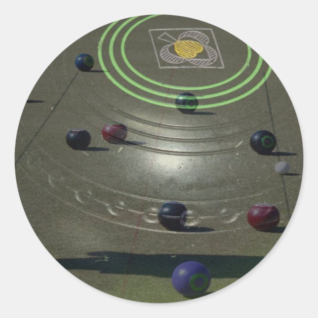 Zusammensetzung der Layered Lawn Bowls Runder Aufkleber (Vorderseite)