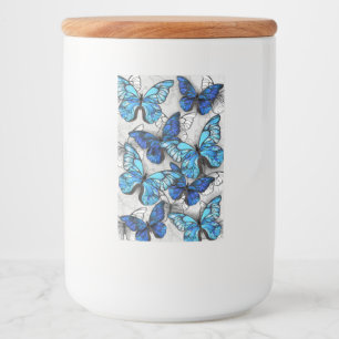 Zusammensetzung der weißen und blauen Schmetterlin Lebensmitteletikett