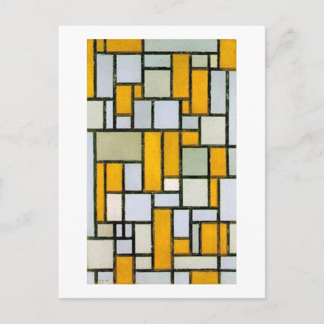 Zusammensetzung Gelb und Grau, Mondrian Postkarte (Vorderseite)