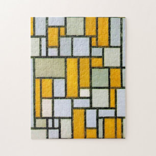 Zusammensetzung Gelb und Grau, Mondrian Puzzle