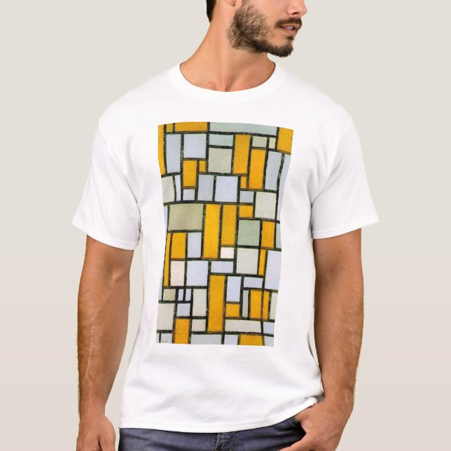 Zusammensetzung Gelb und Grau, Mondrian T-Shirt (Vorderseite)