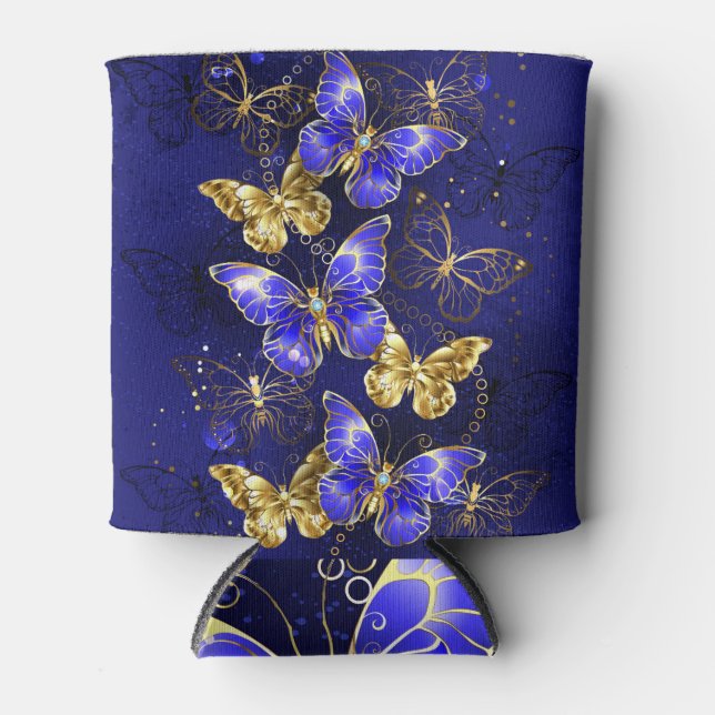 Zusammensetzung mit Sapphire-Schmetterlingen Dosenkühler (Vorderseite)