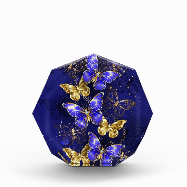 Zusammensetzung mit Sapphire-Schmetterlingen Fotoblock (Vorderseite)