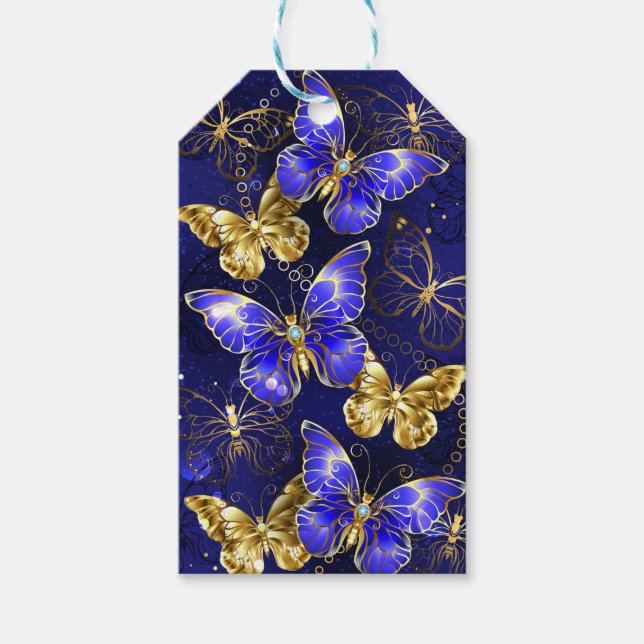 Zusammensetzung mit Sapphire-Schmetterlingen Geschenkanhänger (Vorderseite)