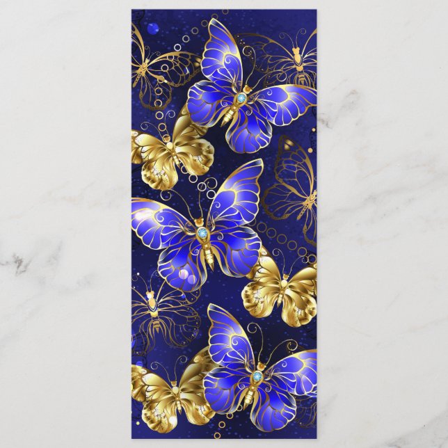 Zusammensetzung mit Sapphire-Schmetterlingen Hinweiskarte (Vorderseite)