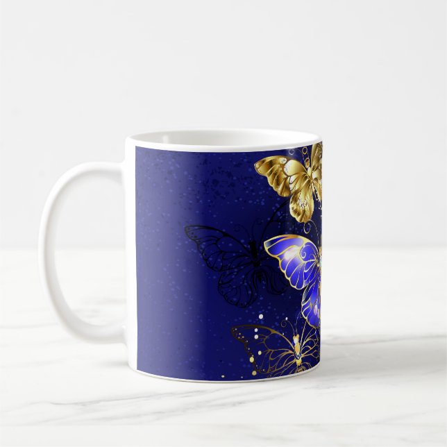Zusammensetzung mit Sapphire-Schmetterlingen Kaffeetasse (Links)