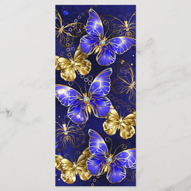 Zusammensetzung mit Sapphire-Schmetterlingen Menükarte (Vorderseite)