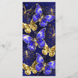 Zusammensetzung mit Sapphire-Schmetterlingen Menükarte