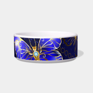 Zusammensetzung mit Sapphire-Schmetterlingen Napf