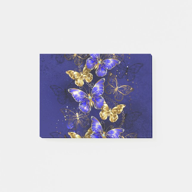 Zusammensetzung mit Sapphire-Schmetterlingen Post-it Klebezettel (Vorderseite)