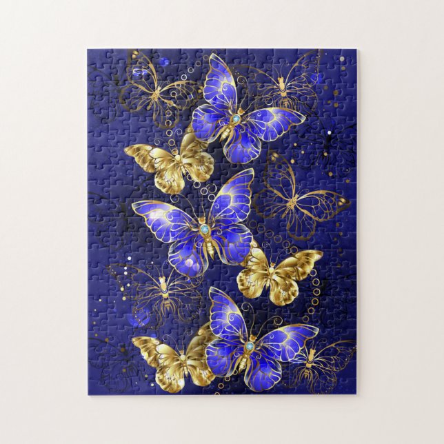 Zusammensetzung mit Sapphire-Schmetterlingen Puzzle (Vertikal)
