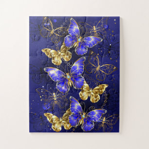 Zusammensetzung mit Sapphire-Schmetterlingen Puzzle