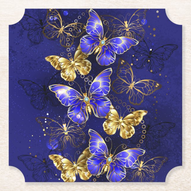 Zusammensetzung mit Sapphire-Schmetterlingen Untersetzer (Vorderseite)
