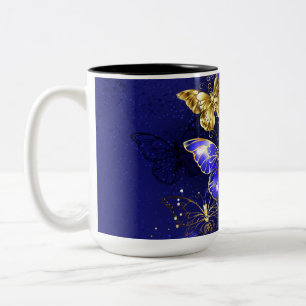 Zusammensetzung mit Sapphire-Schmetterlingen Zweifarbige Tasse