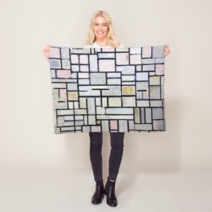 Zusammensetzung Rosa und Grau, Mondrian Fleecedecke