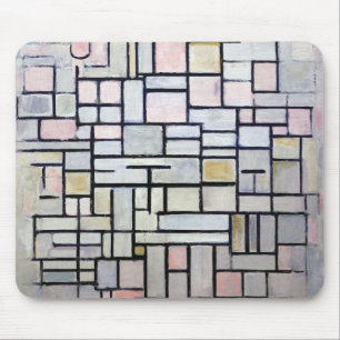 Zusammensetzung Rosa und Grau, Mondrian Mousepad